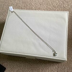 Sterling silver opal paw print necklace